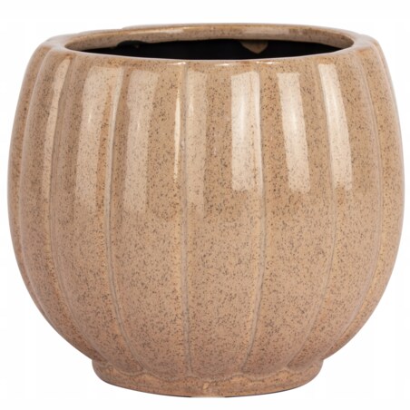 DONICZKA CERAMICZNA NA KWIATY BEŻOWA 13cm mała do salonu domu na prezent