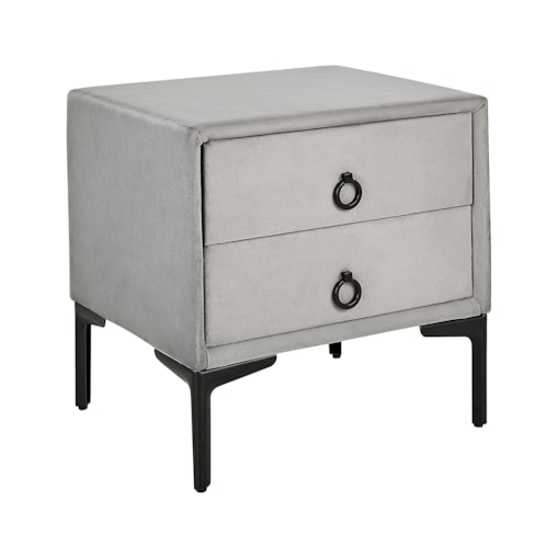 Szafka nocna welurowa szara SEZANNE