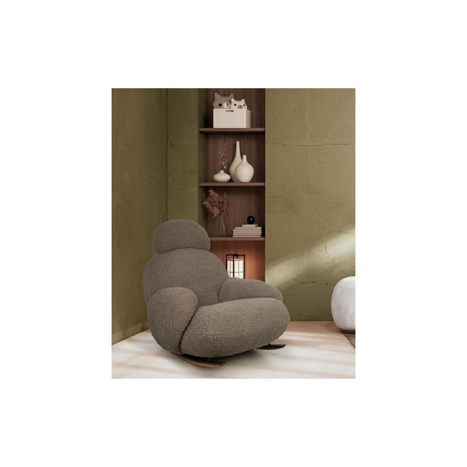 Pluszowy fotel bujany PLUSH TEDDY KH0101009574 ciemny beżowy, King Home