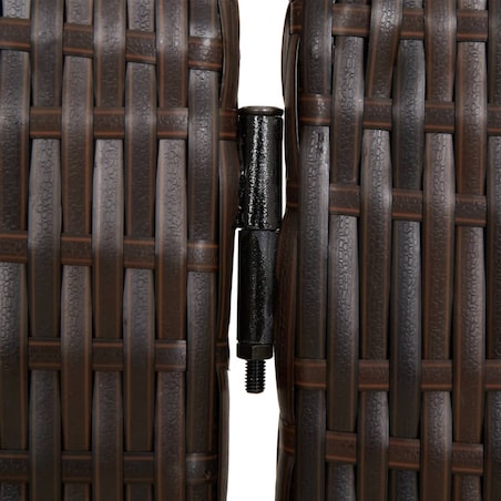 vidaXL Parawan 3-panelowy, brązowy, polirattan