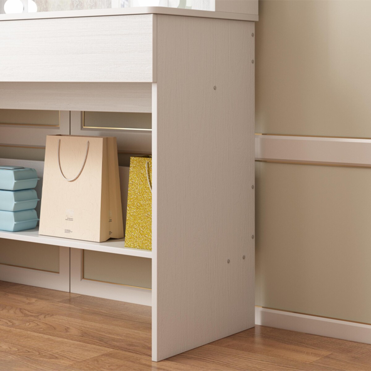 Toaletka kosmetyczna makijażu wizażu z lustrem led nowoczesna loft 110 cm