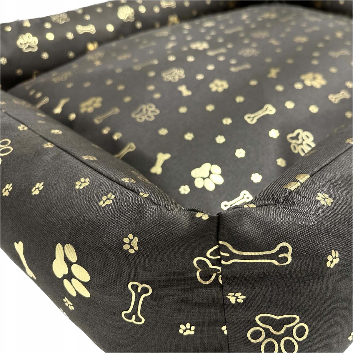 Legowisko Dla Psa Kanapa Posłanie 75X65 Cm Wodoodporne Poduszki Pikowane Kość Złota