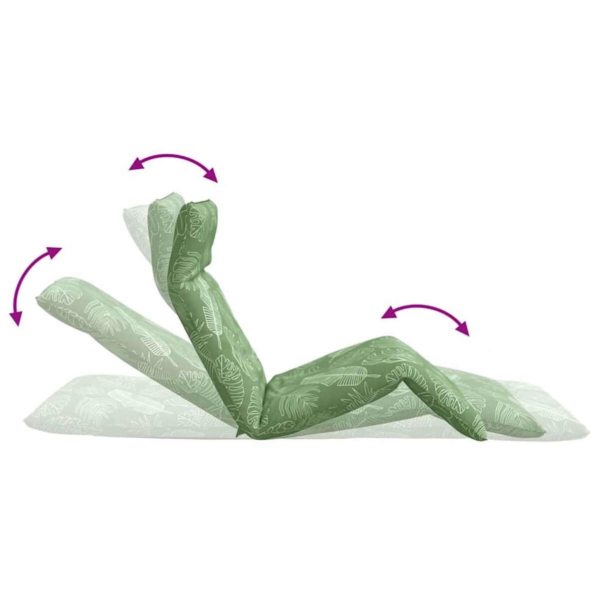 vidaXL Leżak składany wzór liścia 175x54x8,5 cm tkanina Oxford