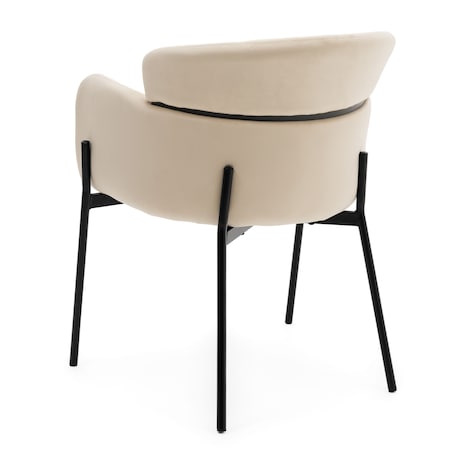 Krzesło tapicerowane welurowe do salonu BOLZANO beżowe