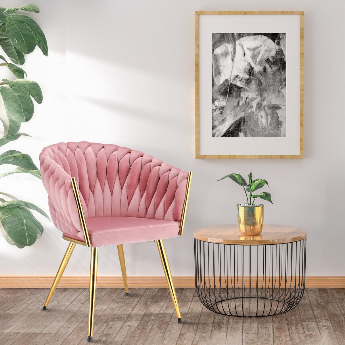 Krzesło MOLTO różowe nogi złote