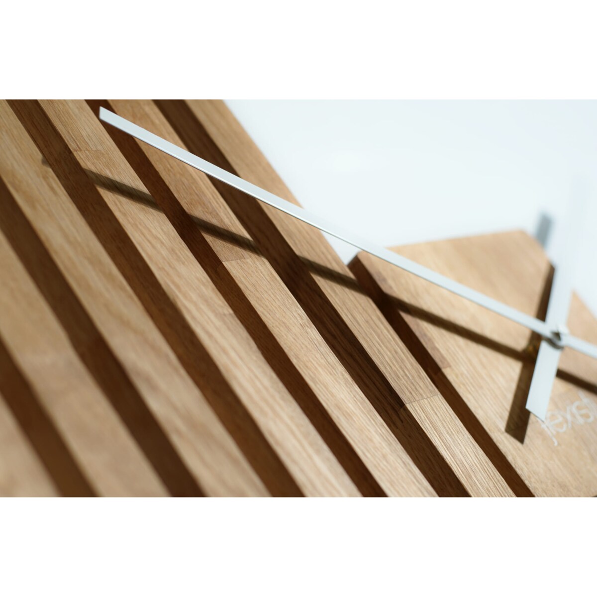 Drewniany zegar ścienny dębowy LAMELE 60cm