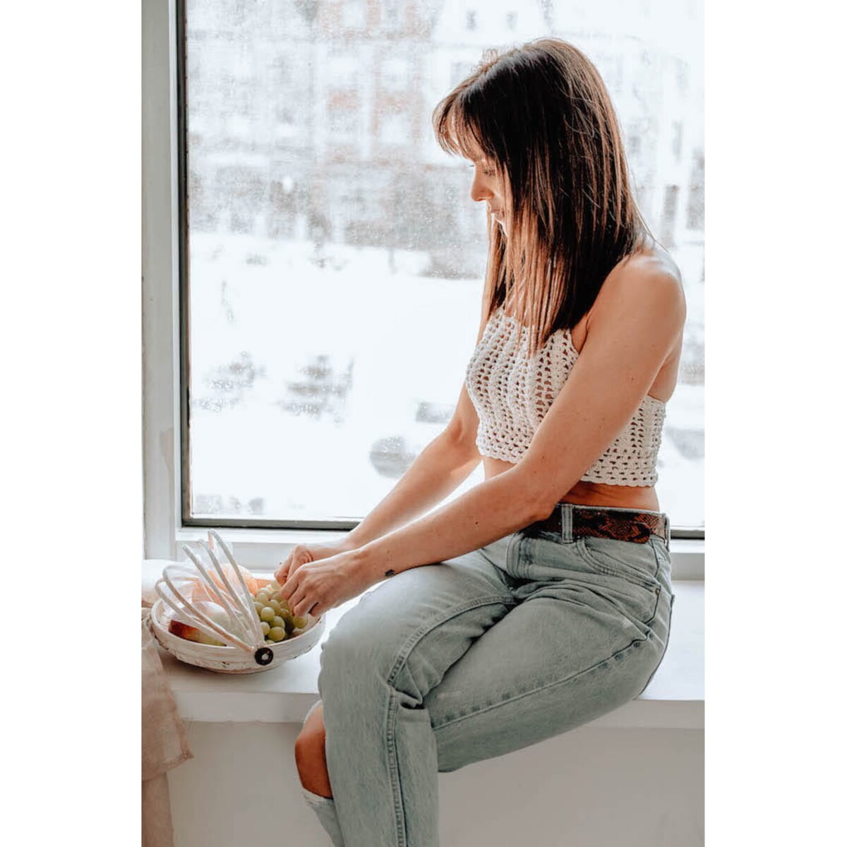 TACA BAMBUSOWA ROYAL BIAŁA SET 3