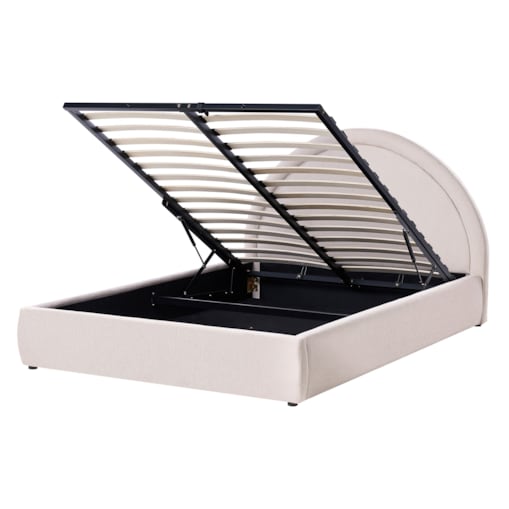 Łóżko z pojemnikiem MOUZON 140 x 200 cm Jasnobeżowy