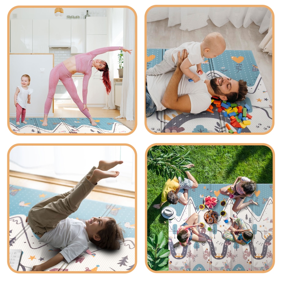 Mata piankowa edukacyjna składana dla dzieci duża 180x200 dywan Nukido