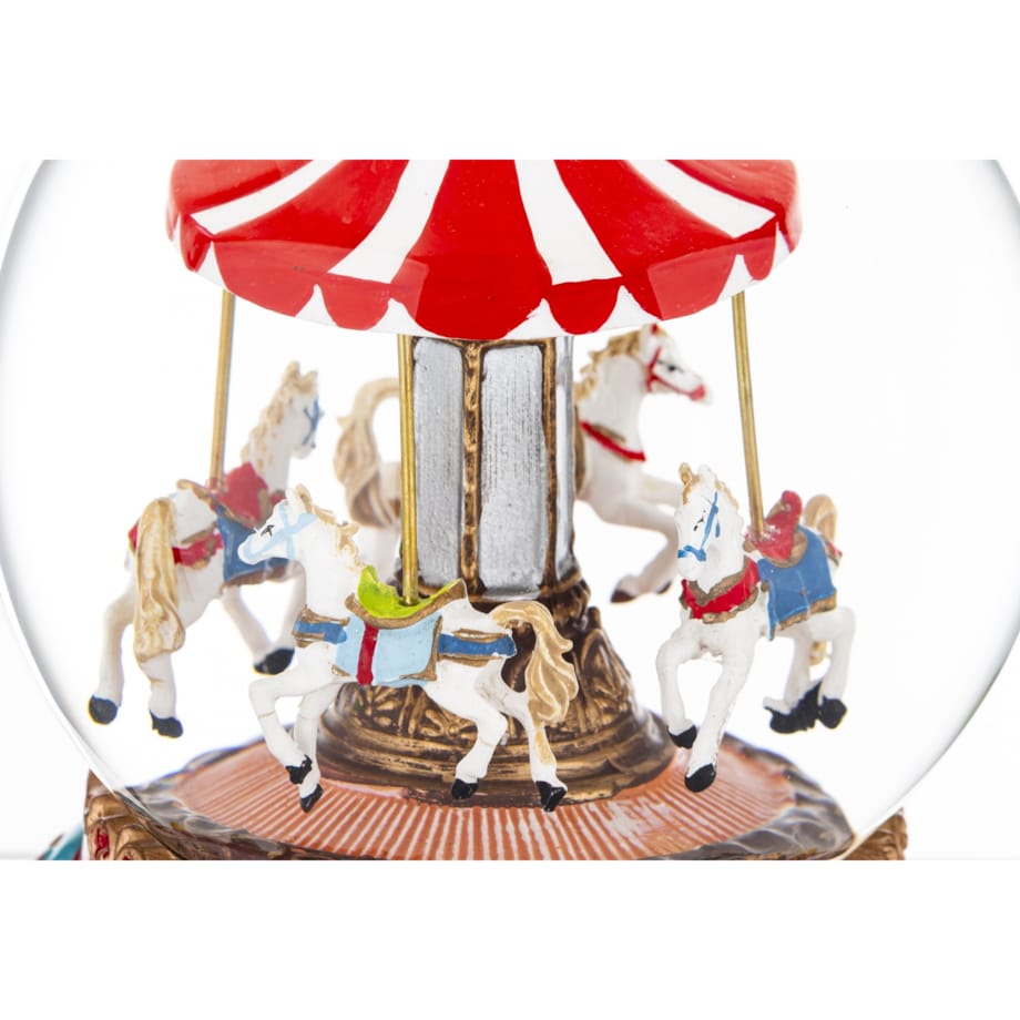 Kula szklana śnieżna z pozytywką Koniki 17x11,5x11,5 cm