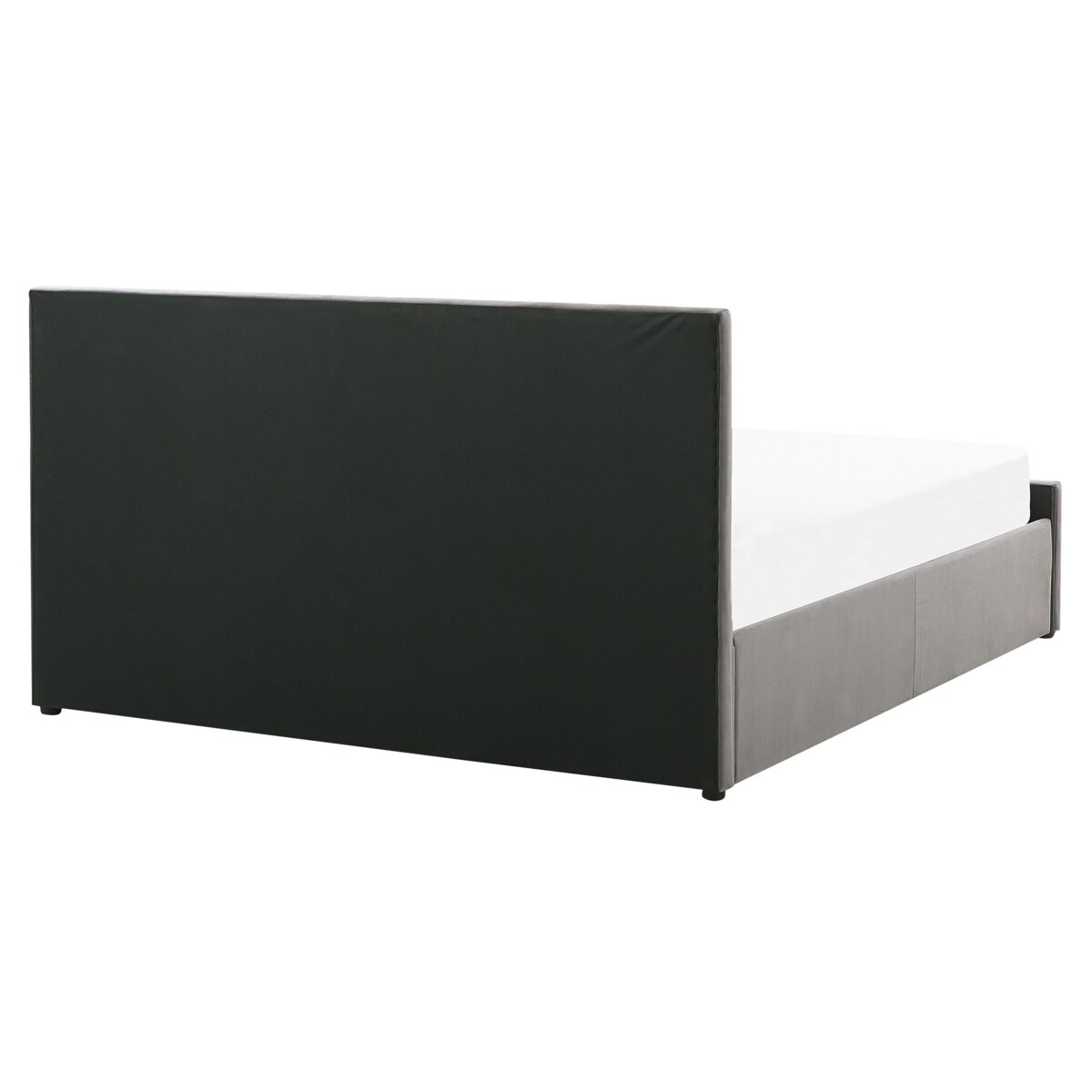 Łóżko z pojemnikiem welurowe 160 x 200 cm szare ROCHEFORT