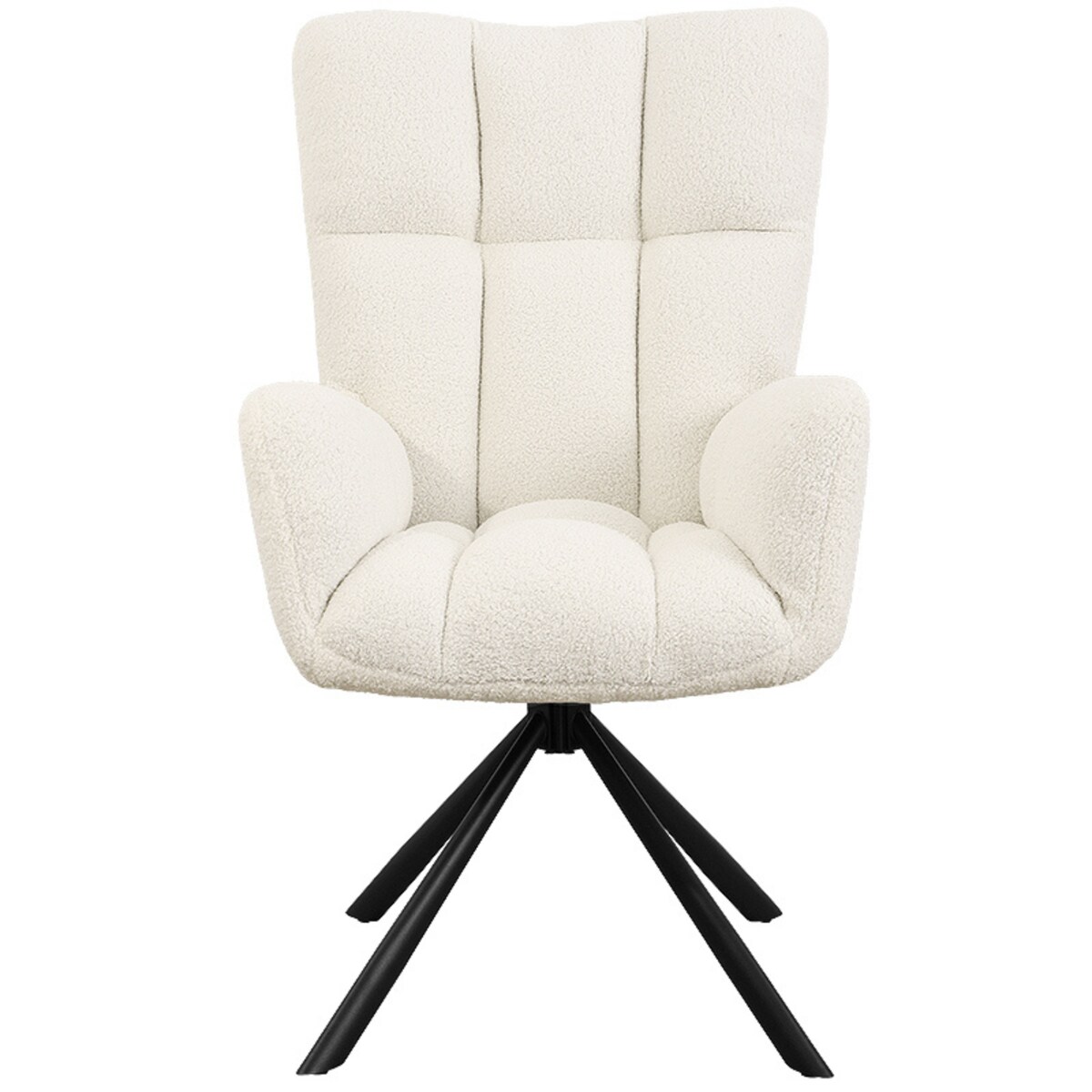 Krzesło tapicerowane obrotowe 180 do salonu jadalni nowoczesne welurowe baranek beżowy