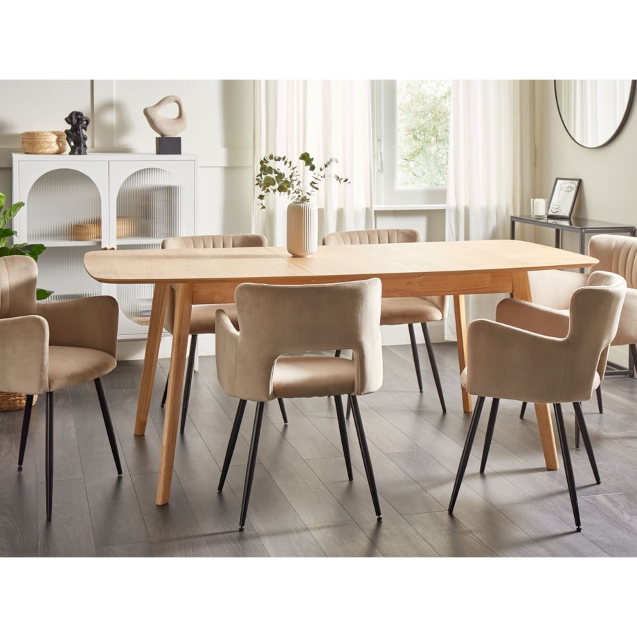 Stół do jadalni rozkładany MADOX Dąb jasny 150/190 cm 90 cm