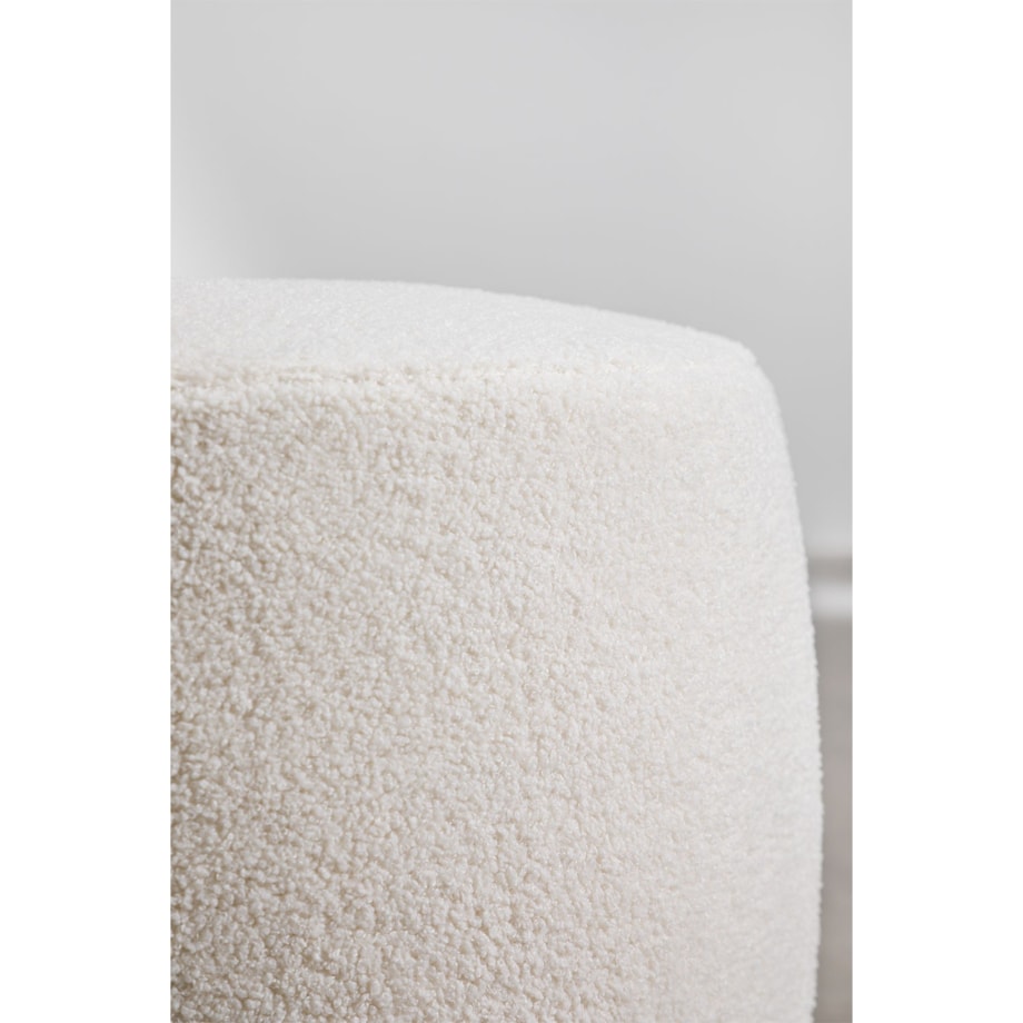 Pufa szenilowa biała Jaldinguer Ø60 cm