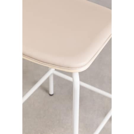Krzesło barowe metal, ekoskóra Wipler 66,5 cm kremowe