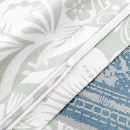 Pościel bawełniana 200x220 Cottonlove Exclusive Calina niebieska i białe kwiaty