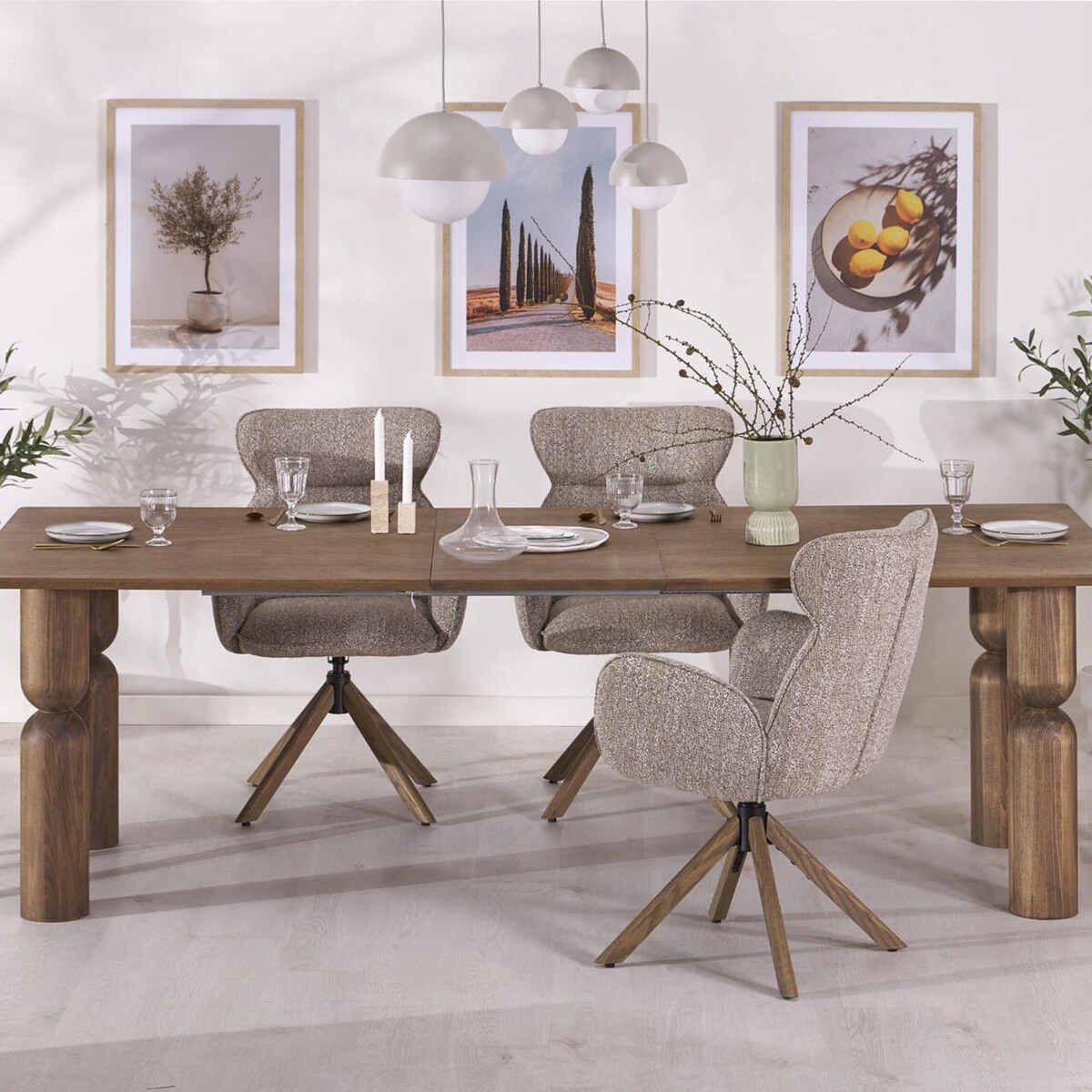 Lampa wisząca TK Lighting BONO BEIGE 10206 beżowo-biała 3xG9 regulowana do salonu jadalni kuchni