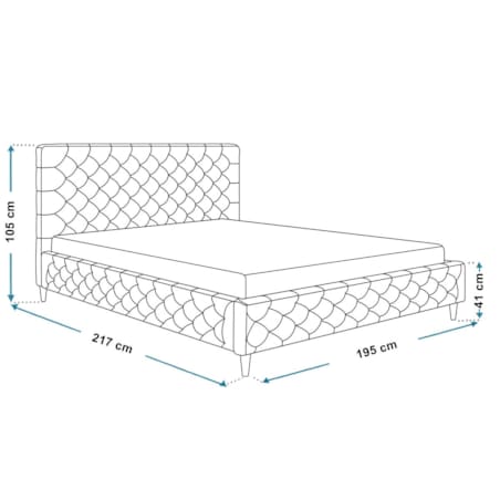 Łóżko sypialniane 180x200 LUXO 5 tapicerowane, pikowane, do sypialni- szare