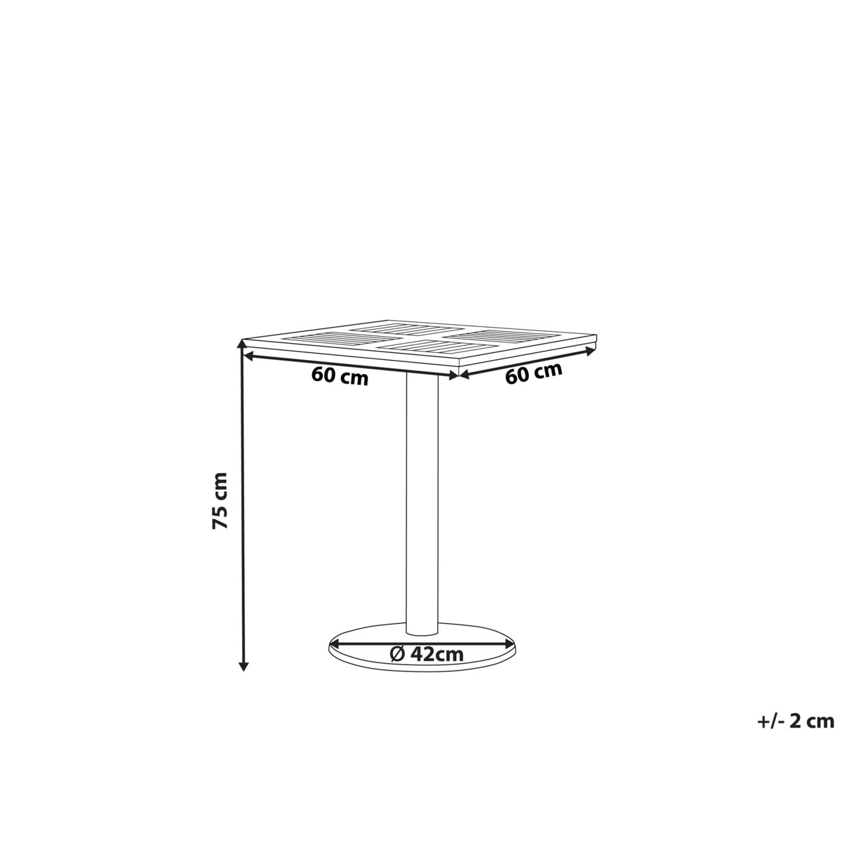 Stolik ogrodowy 60 x 60 cm jasne drewno PALMI