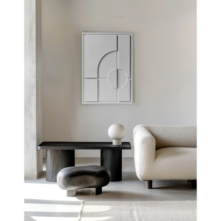 Obraz 3D 35x50cm Geometric I – Dekoracja Ścienna z Tynku Naturalnego, Milky Grey Minimalistyczny Relief