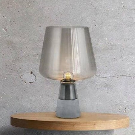 Stojąca LAMPA stołowa GOBLET TLS-E27 Abigali szklana LAMPKA nocna przydymiona