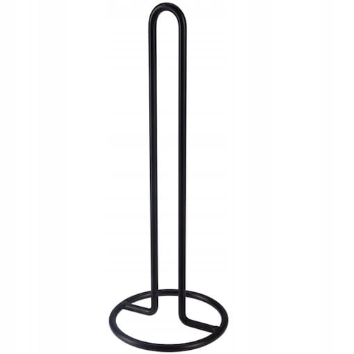 STOJAK NA RĘCZNIK PAPIEROWY czarny metalowy uchwyt na rolkę do kuchni 33cm