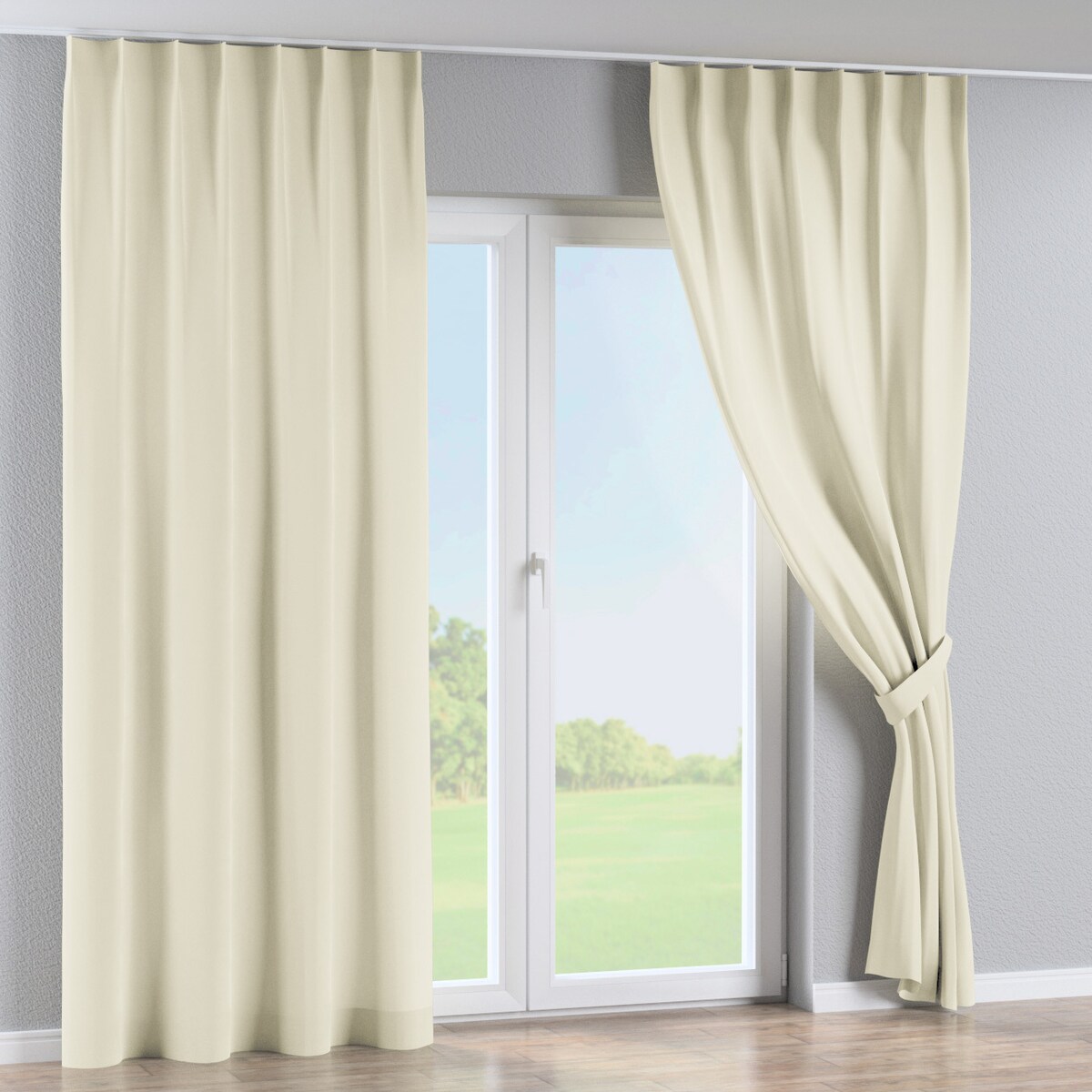 Zasłona na haczykach flex pojedynczych 130x260 kremowy