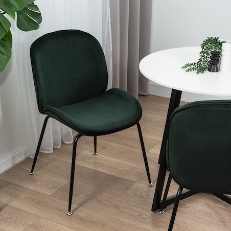 Krzesło tapicerowane welurowe do salonu jadalni zielone