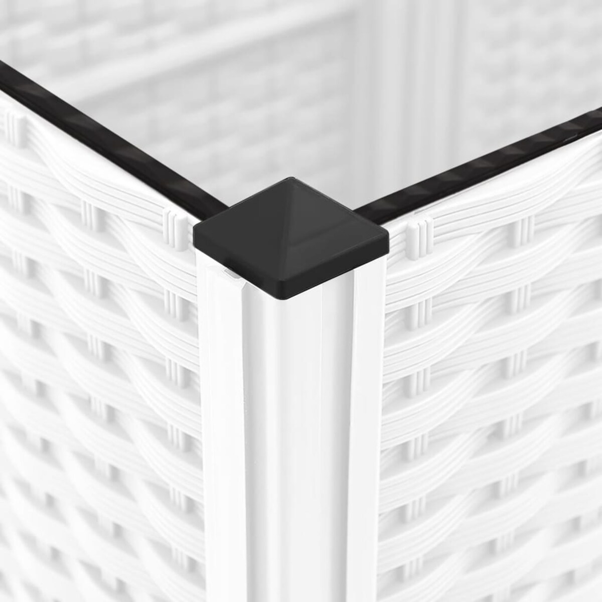 vidaXL Donica ogrodowa z kratką, biała, 120x120x121,5 cm, PP