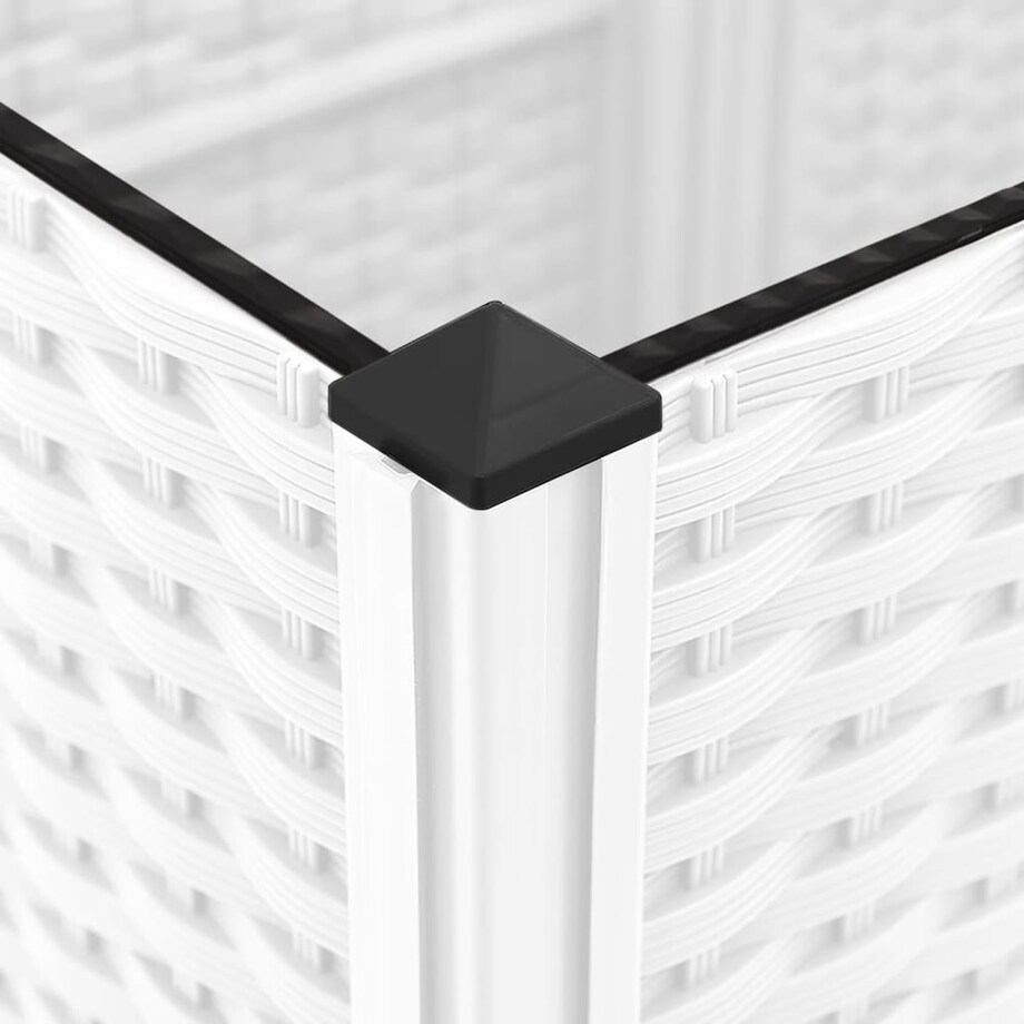 vidaXL Donica ogrodowa z kratką, biała, 120x120x121,5 cm, PP