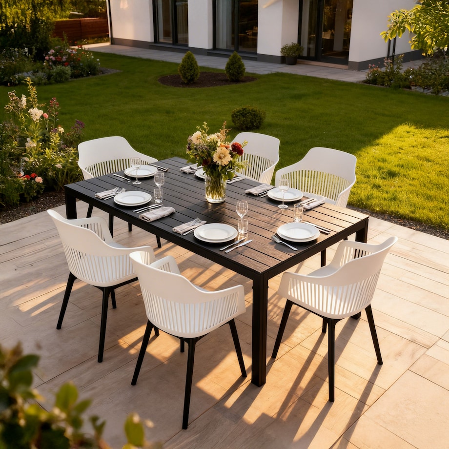 Stół ogrodowy z aluminium czarny