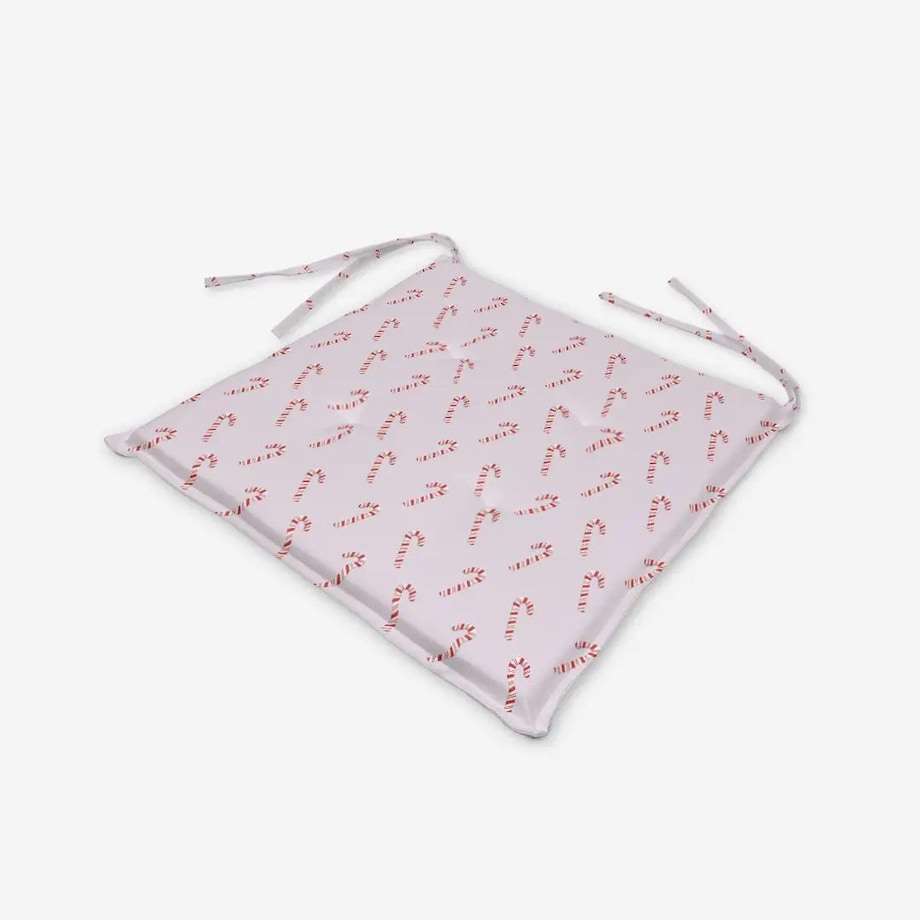 Poduszka świąteczna na krzesło - Laski świąteczne - róż