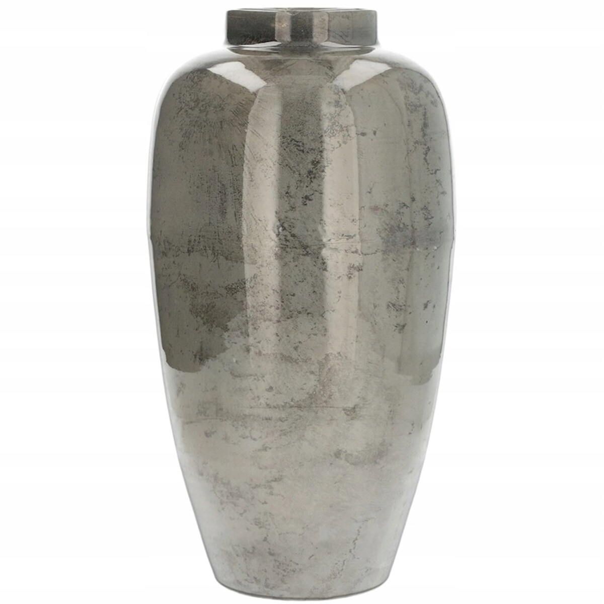 WAZON PODŁOGOWY WYSOKI 40cm SREBRNY DUŻY DO SALONU DOMU LOFT NA GAŁĘZIE