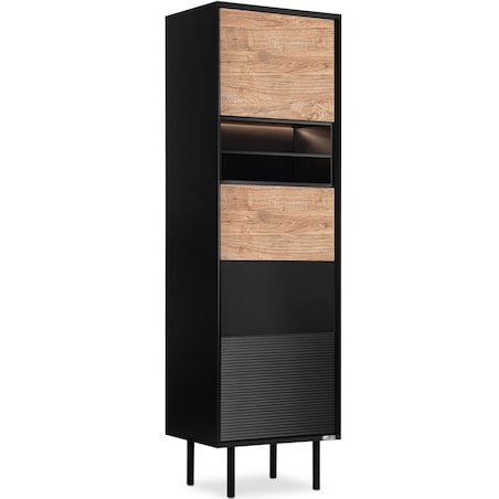 KONSIMO LOFTY Wysoki regał z ryflowaniem