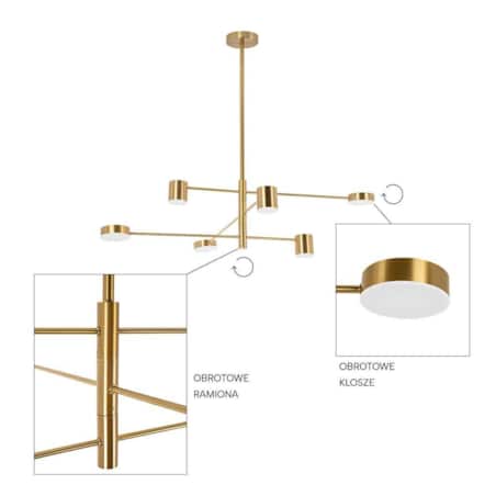 Nowoczesna lampa wisząca Piazetta MSE010100124 złota