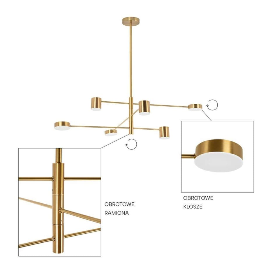 Nowoczesna lampa wisząca Piazetta MSE010100124 złota