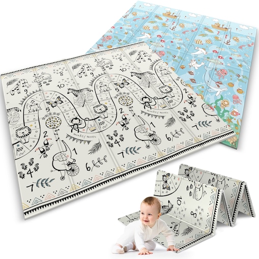 Mata piankowa edukacyjna składana dla dzieci duża 180x200 pianka xpe Nukido