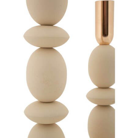 Świeczniki metalowe 2 szt. 33,5/25x10 cm CALLARIS kremowy