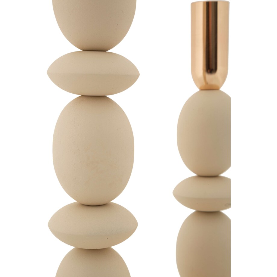 Świeczniki metalowe 2 szt. 33,5/25x10 cm CALLARIS kremowy