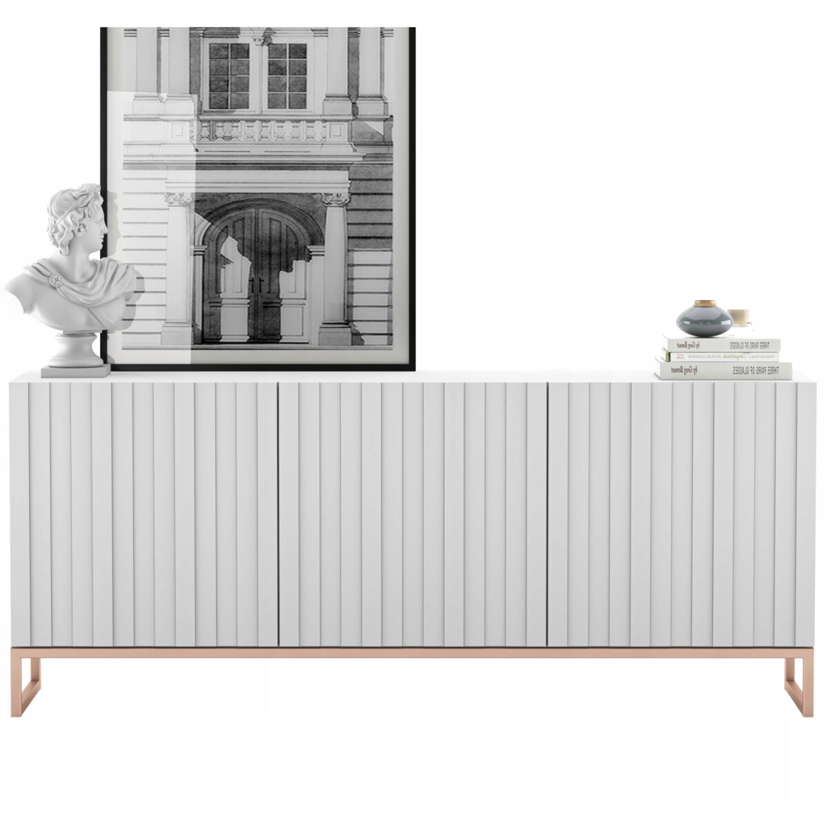 Komoda RTV Glamour Szafka RTV Glamour Biały Mat 168 cm