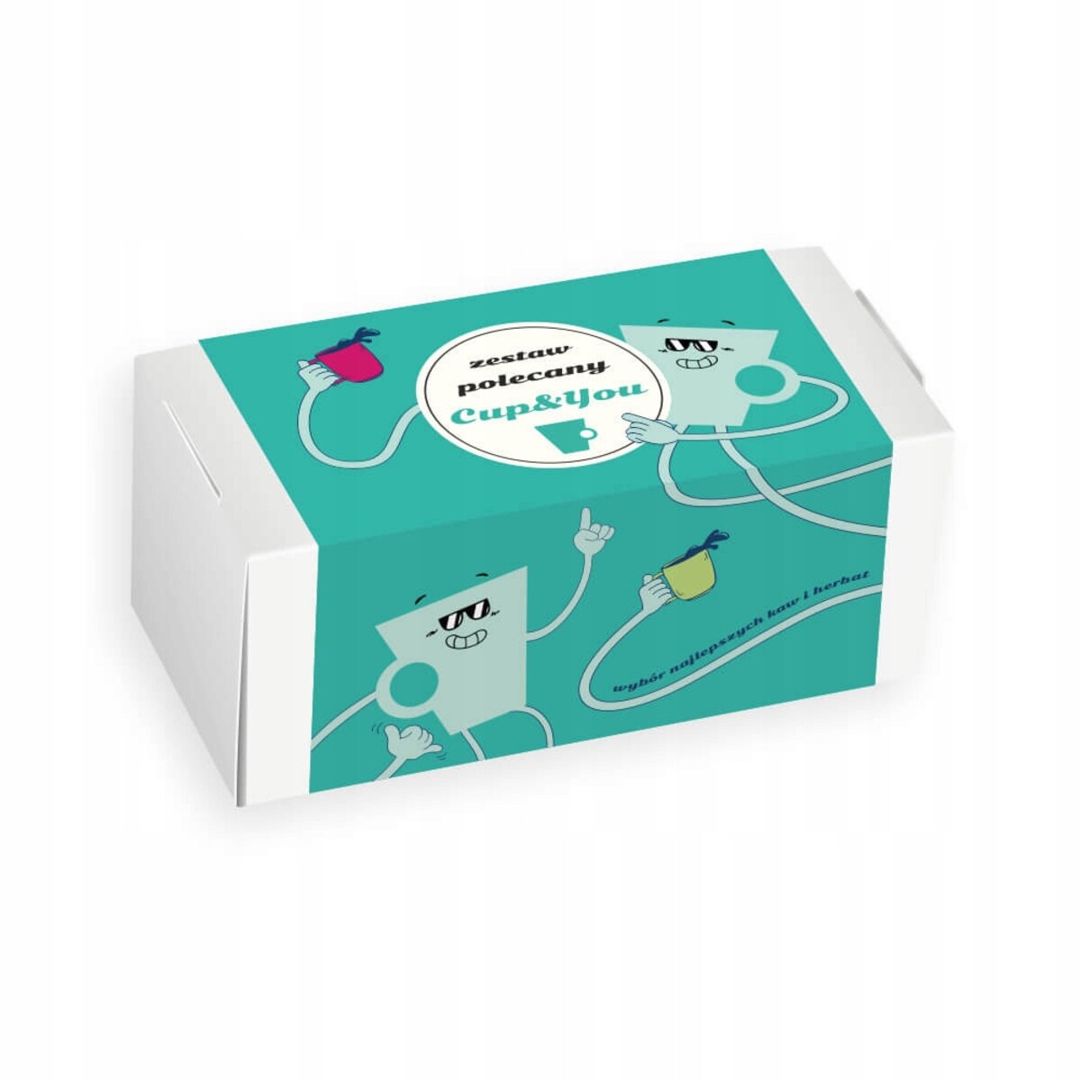 ZESTAW KAW MIELONYCH I HERBAT SYPANYCH "POLECANE CUP&YOU" - MIX 20 RÓŻNYCH SMAKÓW W SASZETKACH NA PREZENT UPOMINEK DLA KOBIETY FACETA MĘŻCZYZNY NIEJ NIEGO