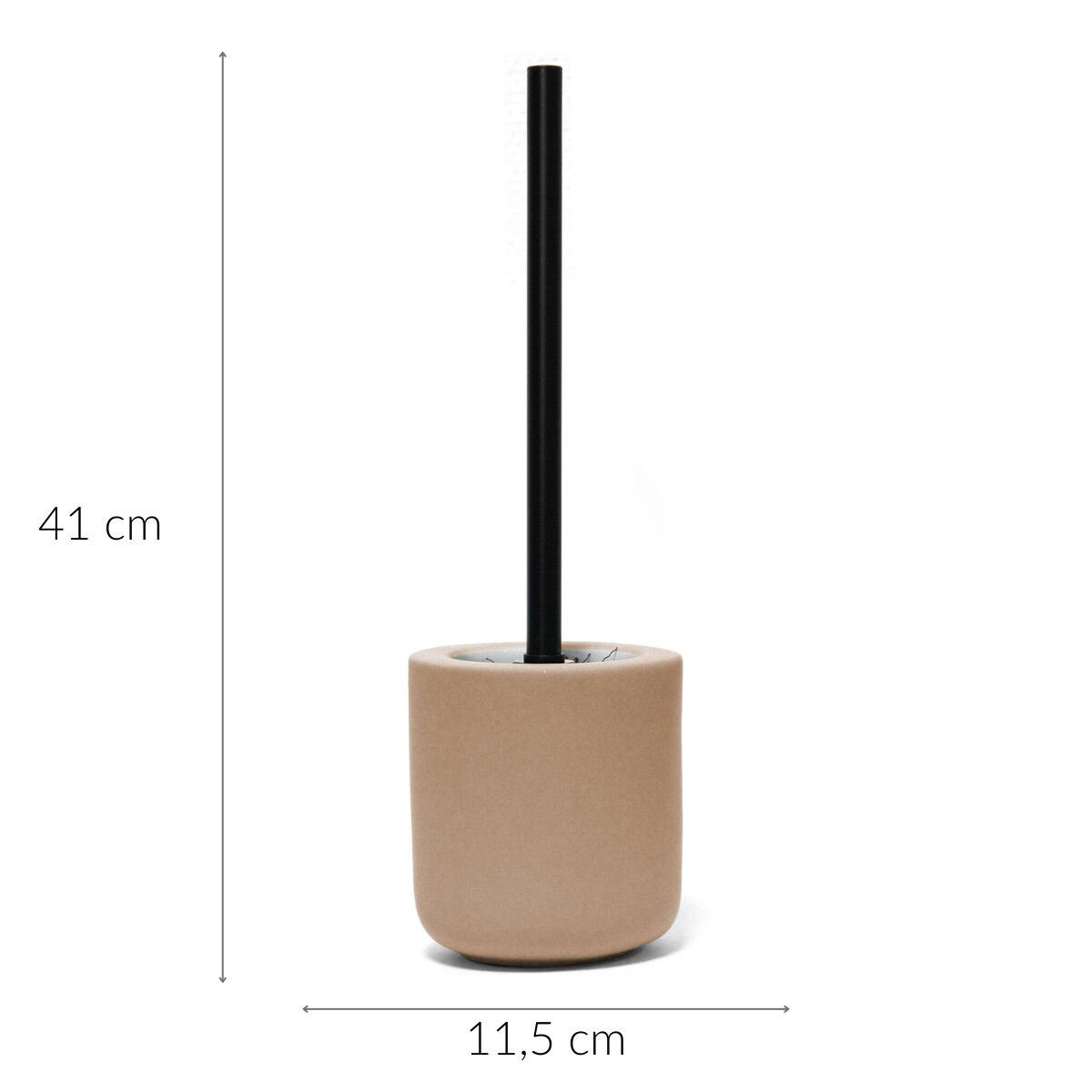 Szczotka toaletowa z czarną rączką i ceramicznym pojemnikiem, MAMBO