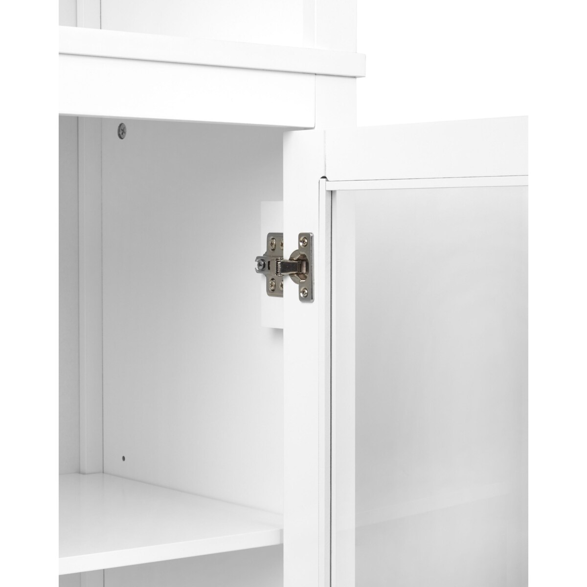 Szafka ze szklaną gablotą biała LUSBY