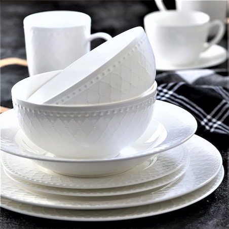 VILLA ITALIA Talerz płytki porcelanowy 28 cm ROMA white