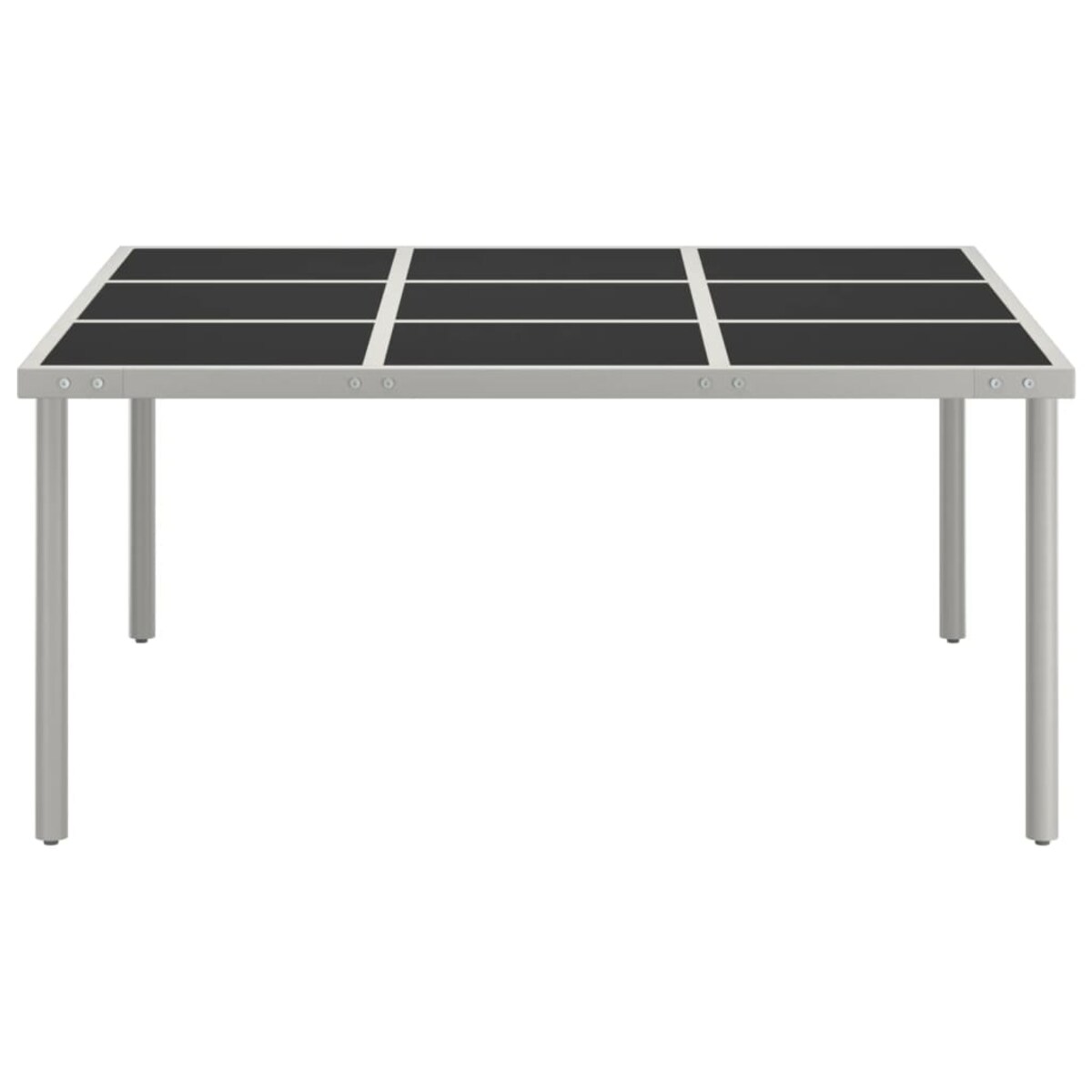 vidaXL Stół ogrodowy, 170x170x74,5 cm, szkło i stal