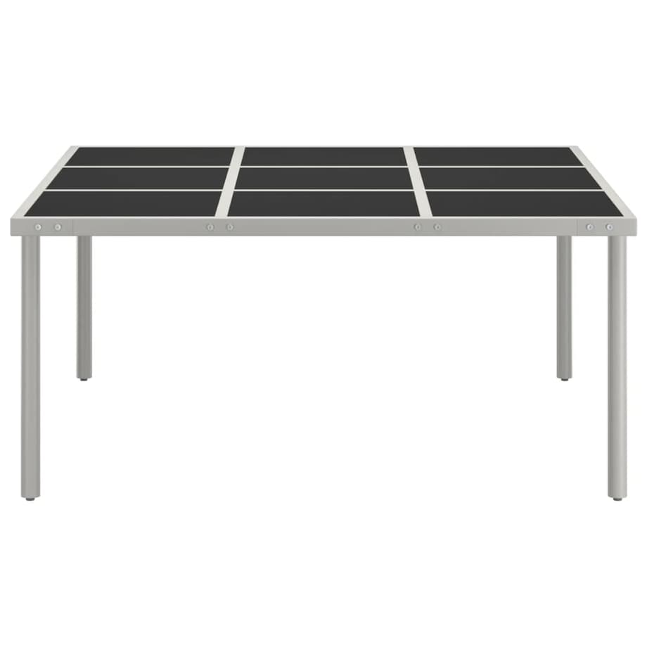 vidaXL Stół ogrodowy, 170x170x74,5 cm, szkło i stal