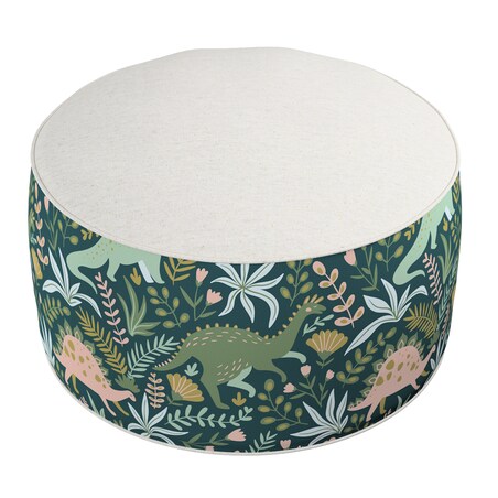 Puf dwukolorowy Coli, dinozaury na zielonym tle, 50x25 cm, Magic Collection