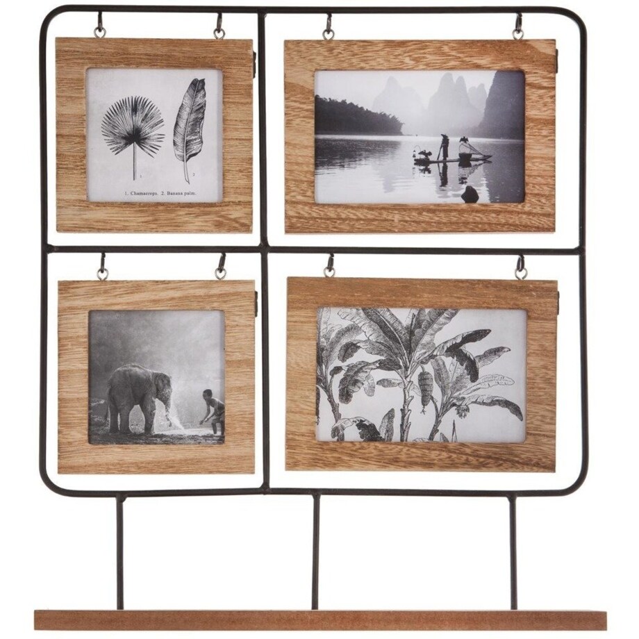 Drewniana ramka na 4 zdjęcia, stojąca ramka - mini galeria 42 x 36 cm