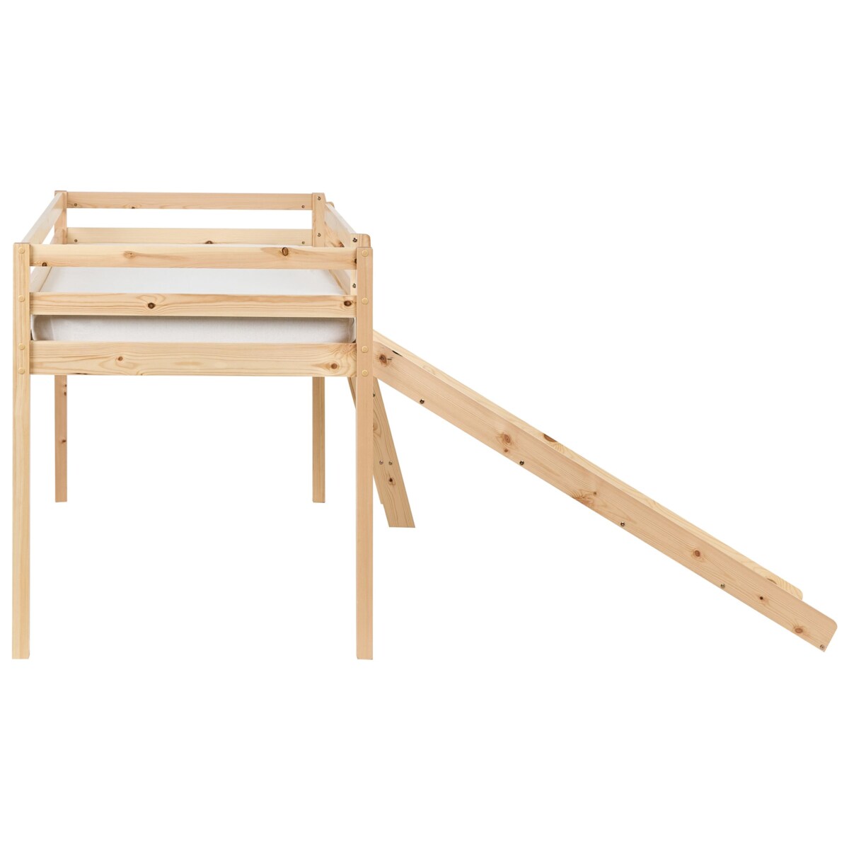 Łóżko na antresoli Drewno sosnowe STAPLE 90 x 200 cm Jasnobrązowy