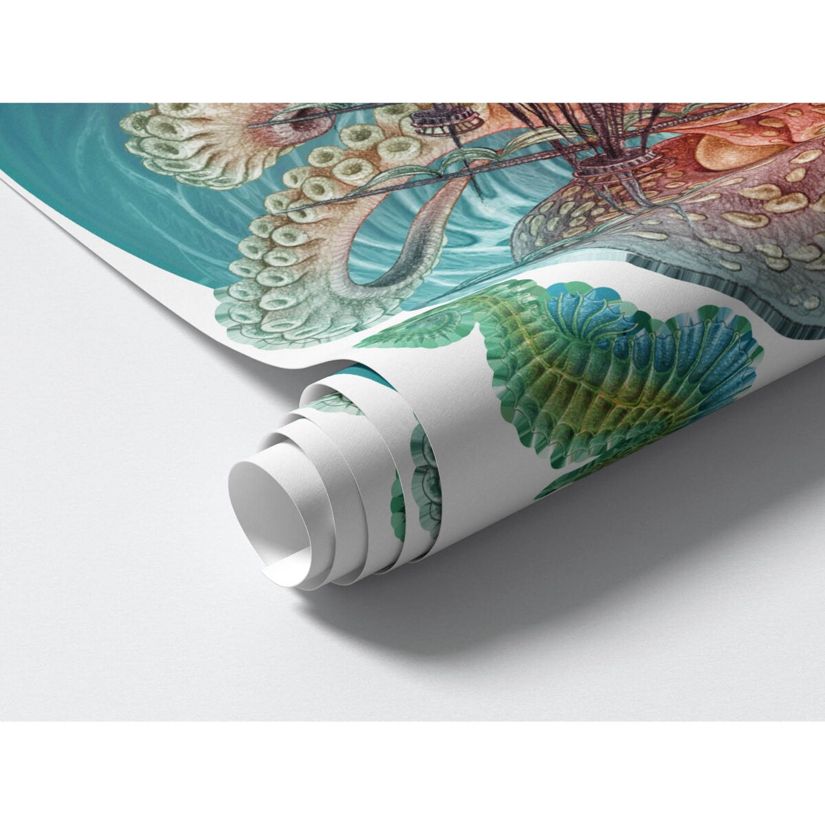 Zestaw naklejek na ścianę, Świat ośmiornicy, 80cm